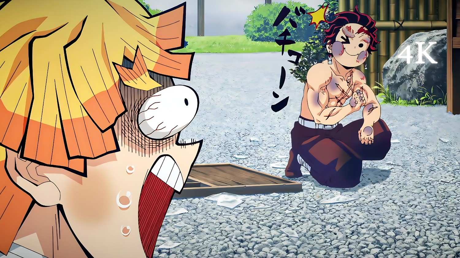 Zenitsu vs Tanjiro 4K Clip | Demon Slayer